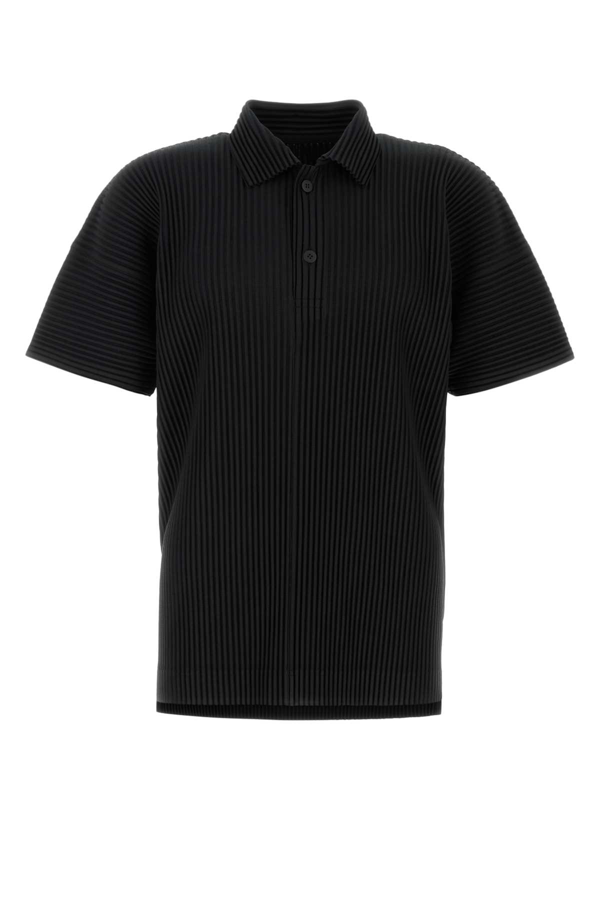 Homme Plissé Issey Miyake Black Polyester Polo Shirt