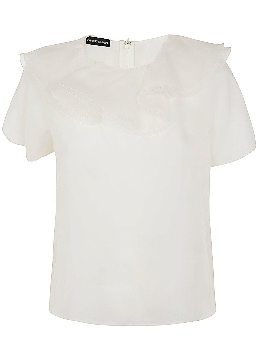 Ruffled Short-sleeved Blouse