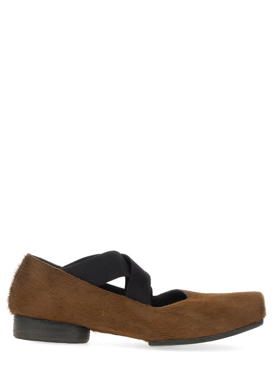 Shop Uma Wang Ballerina With Elastic In Dark Brown