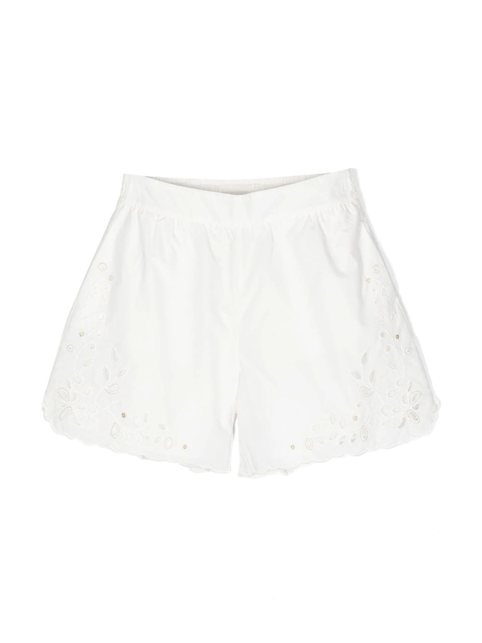 Chloé White Cotton Shorts