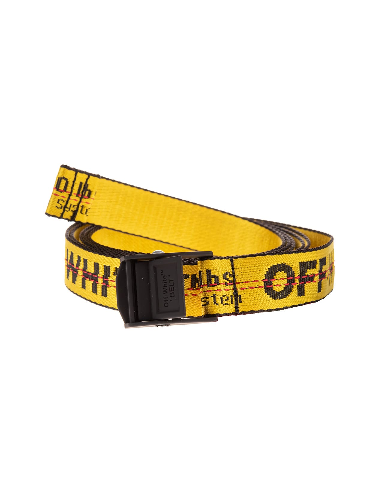 Off-White Woman Yellow Industrial Belt With Black Logo