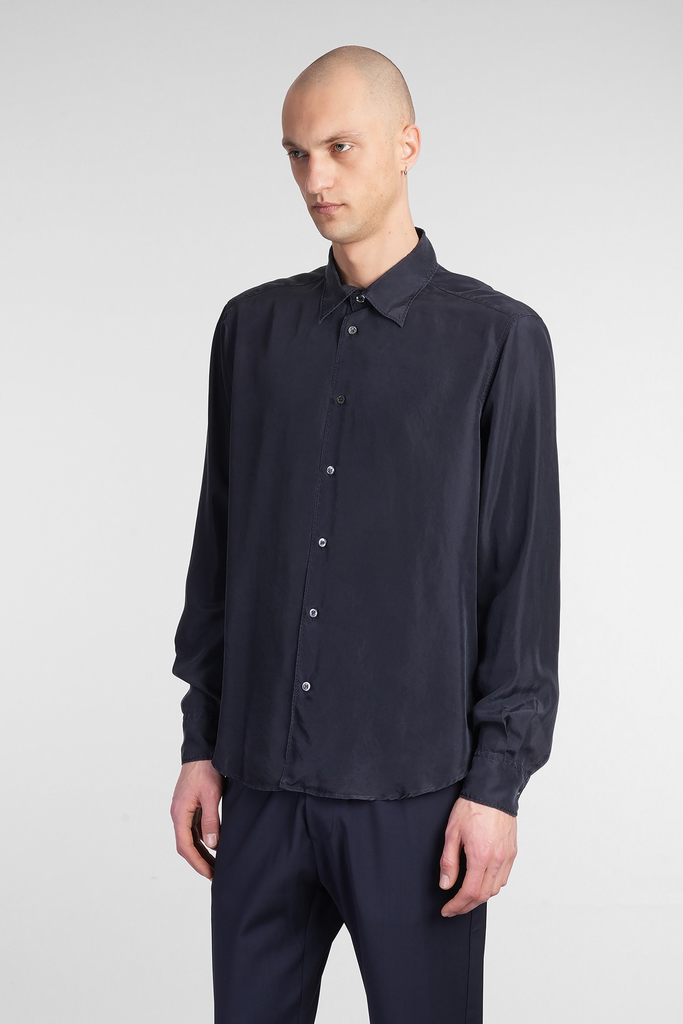 BARENA VENEZIA MARIDOLA SHIRT IN BLUE SILK 