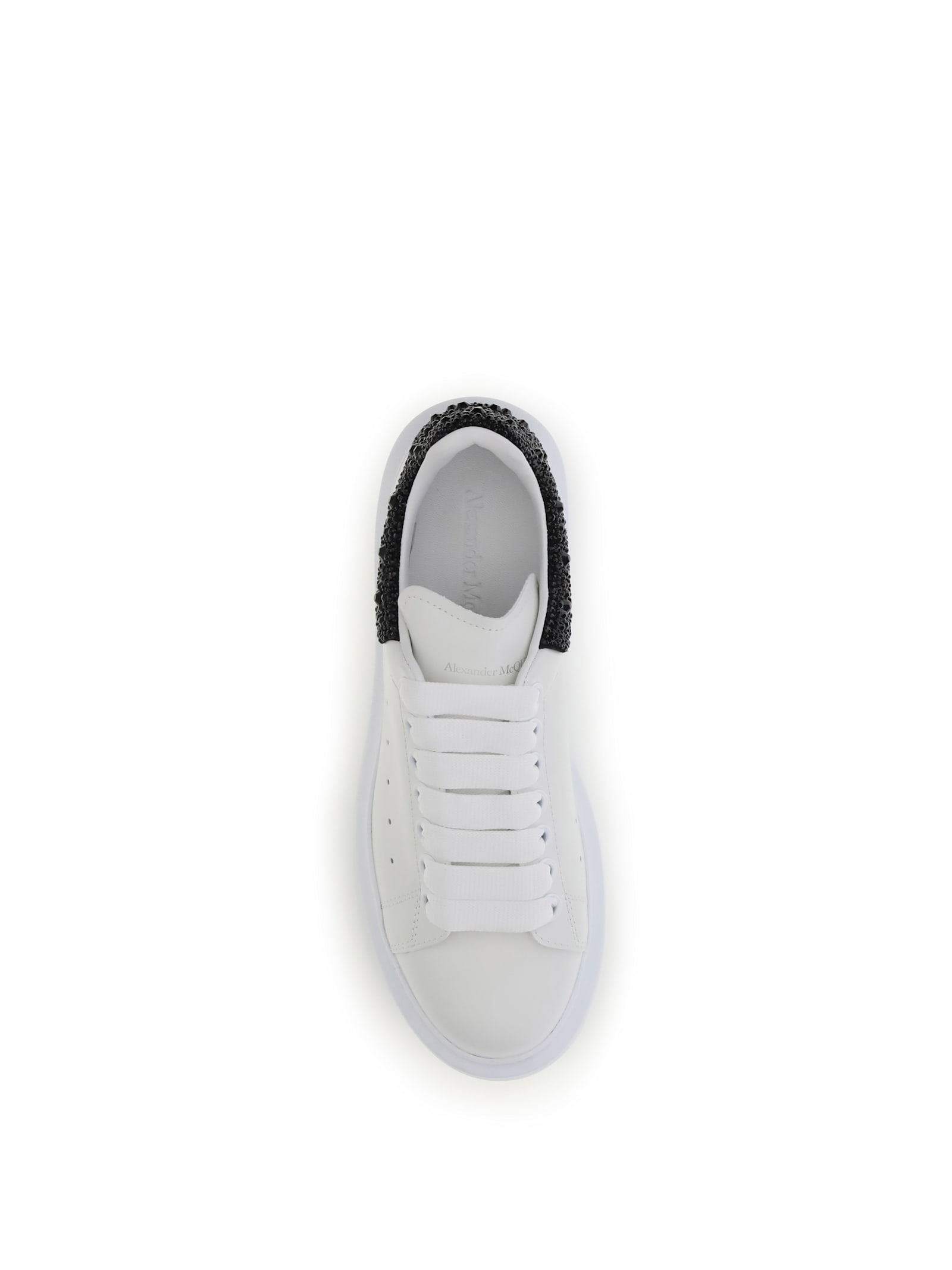 Alexander Mcqueen Crystal-embellished Leather Exaggerated-sole Sneakers In Multi