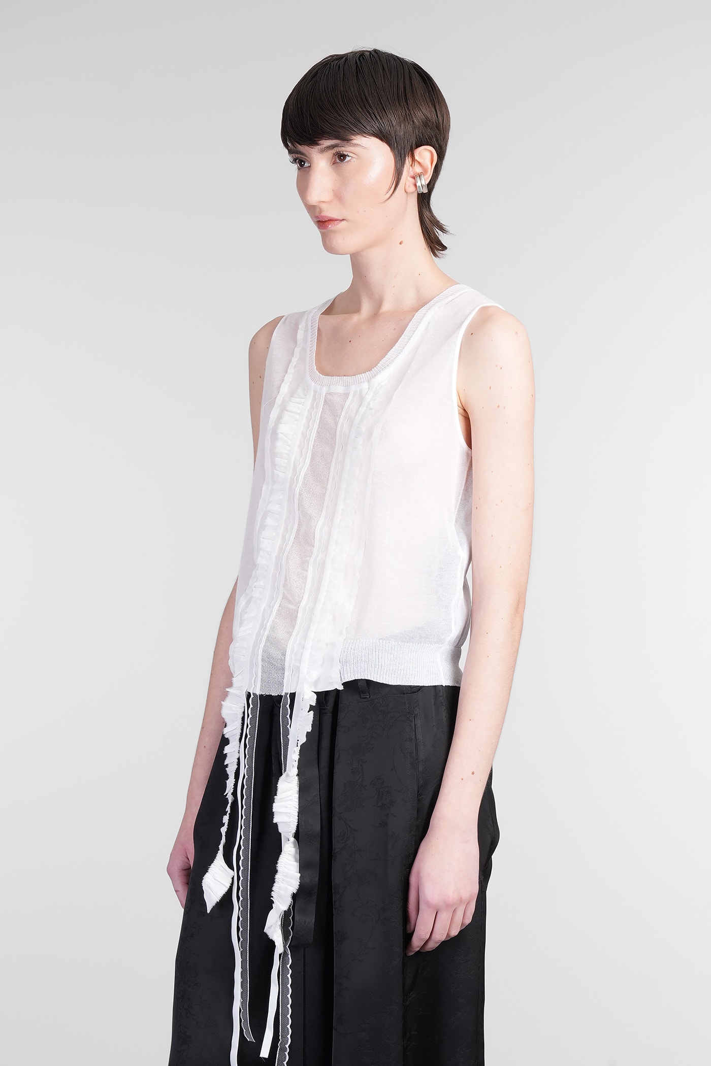 Ann Demeulemeester Lotta Topwear In White Cotton In White