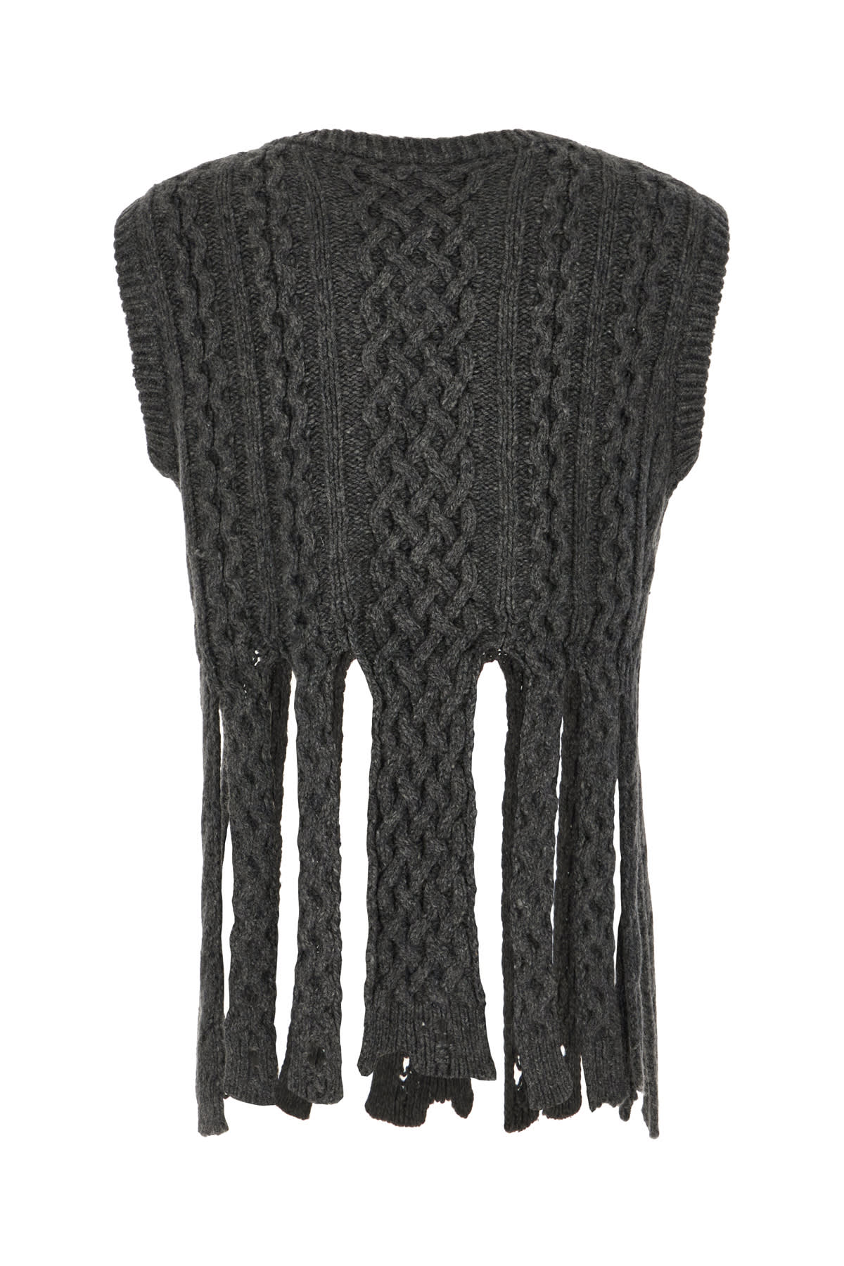 Shop Coperni Dark Grey Wool Blend Sleeveless Sweater