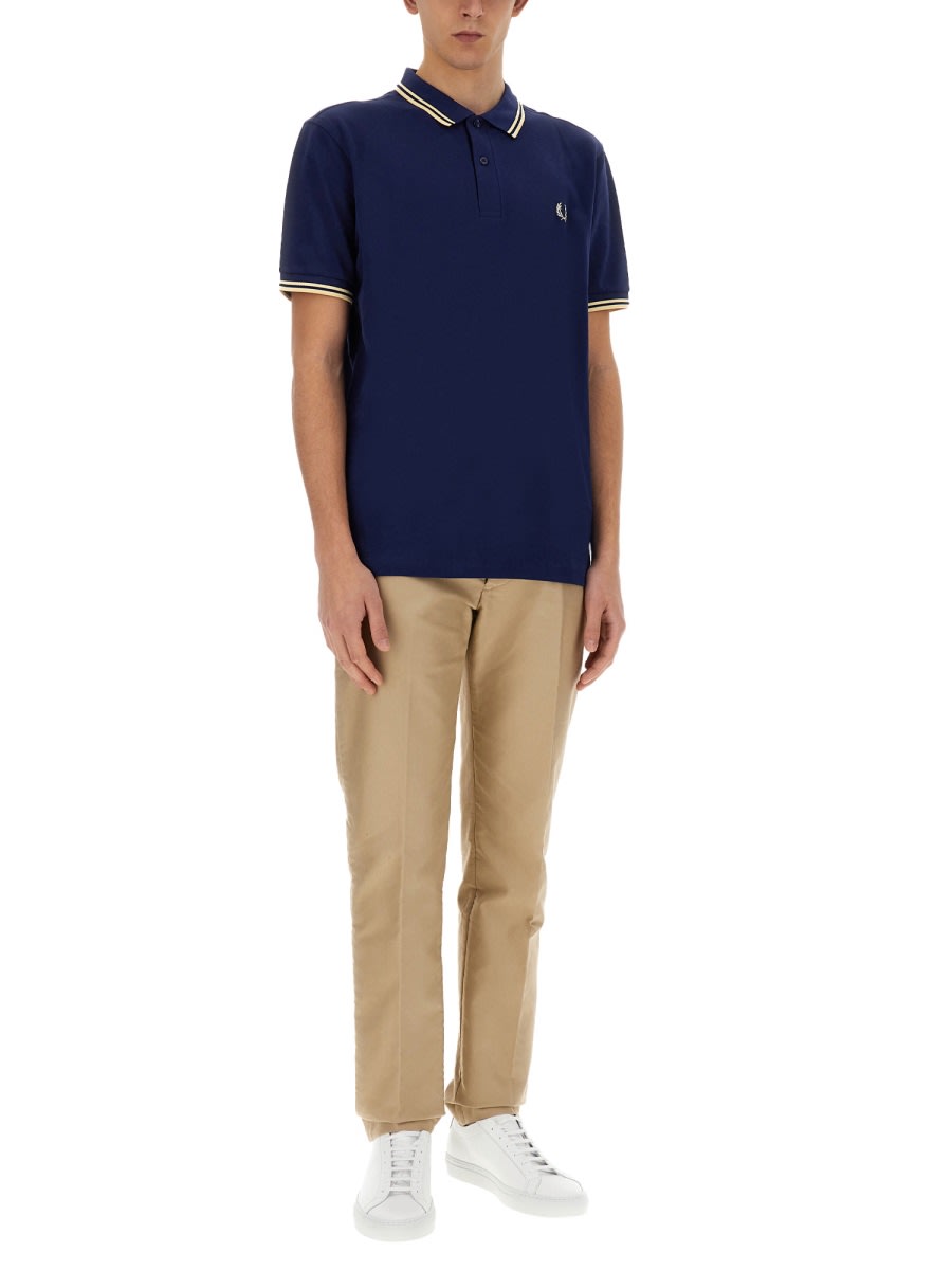 Shop Fred Perry Polo With Logo In Blue