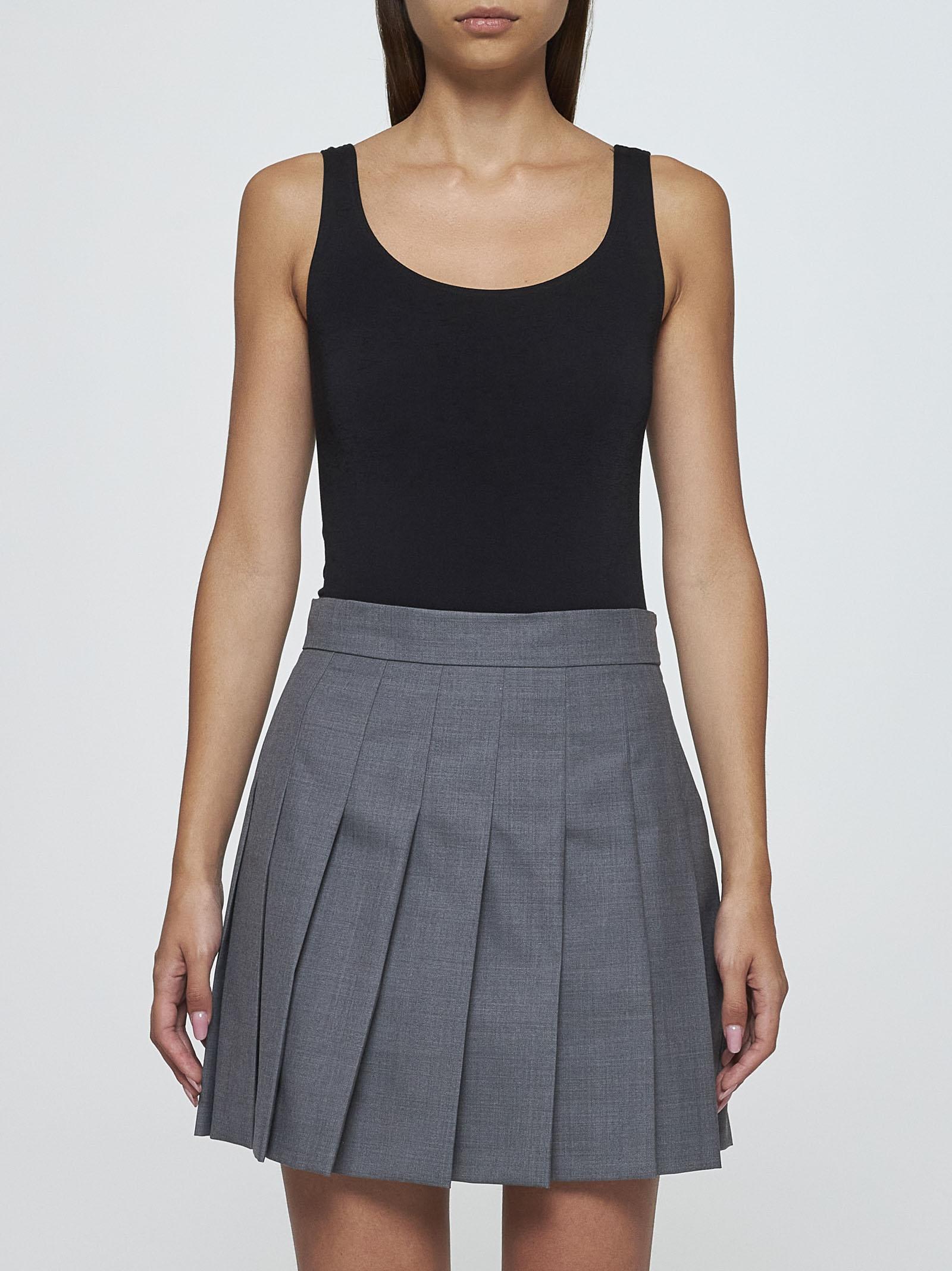 MAX MARA ANGEL WOOL-BLEND PLEATED MINISKIRT 