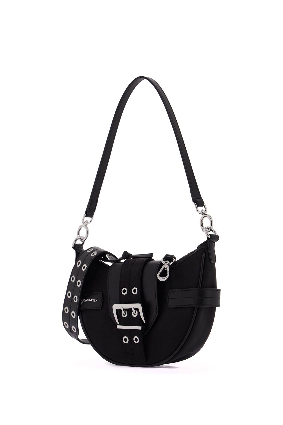 Shop Ganni Nylon Bucky Bag For In Nero