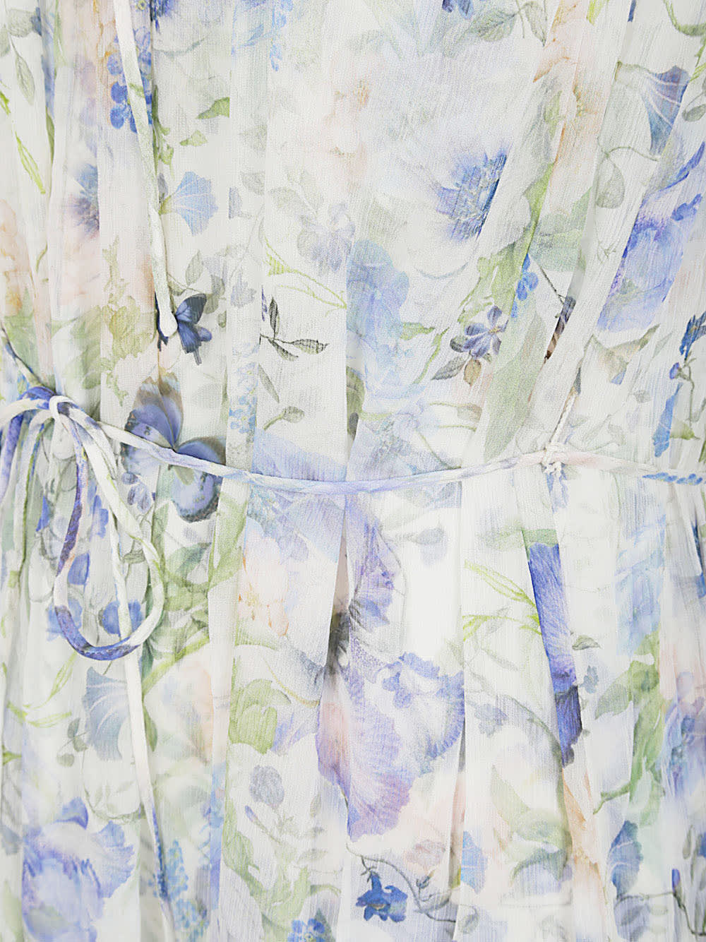 Shop Zimmermann Natura Flutter Dress In Blugrpr Blue Garden Print