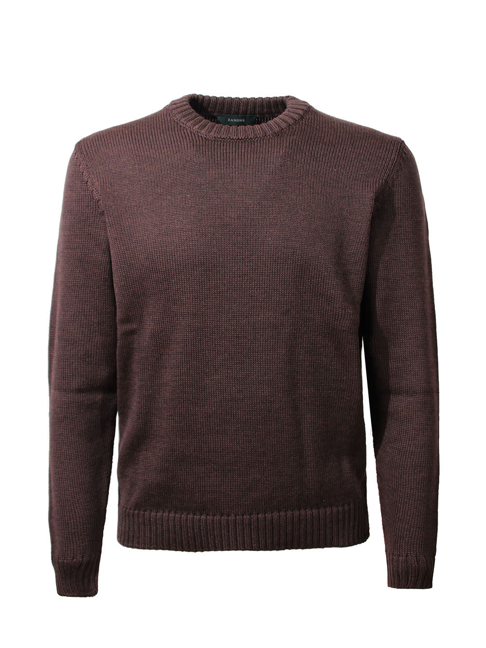 Shop Zanone Crewneck Sweater In Dark Brown