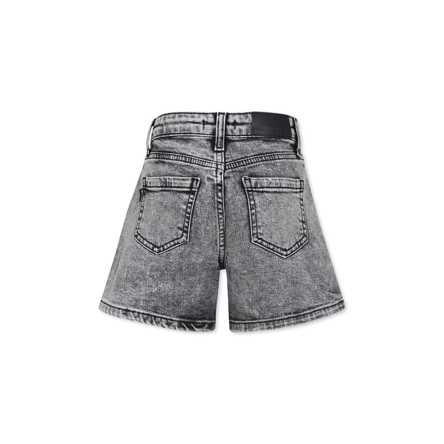 Shop Msgm Grey Shorts For Girl With Logo