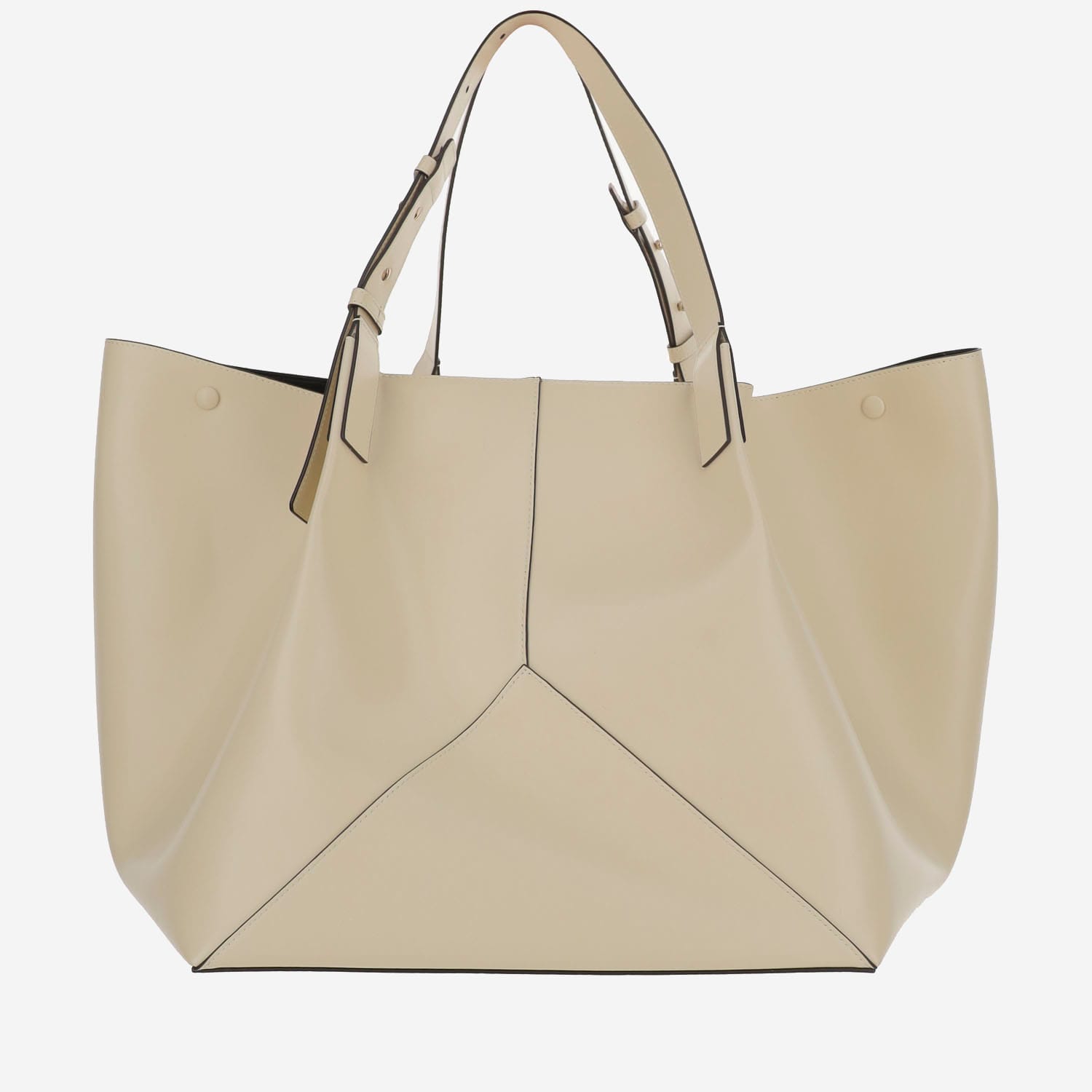 Shop Victoria Beckham Leather Handbag With Logo In White