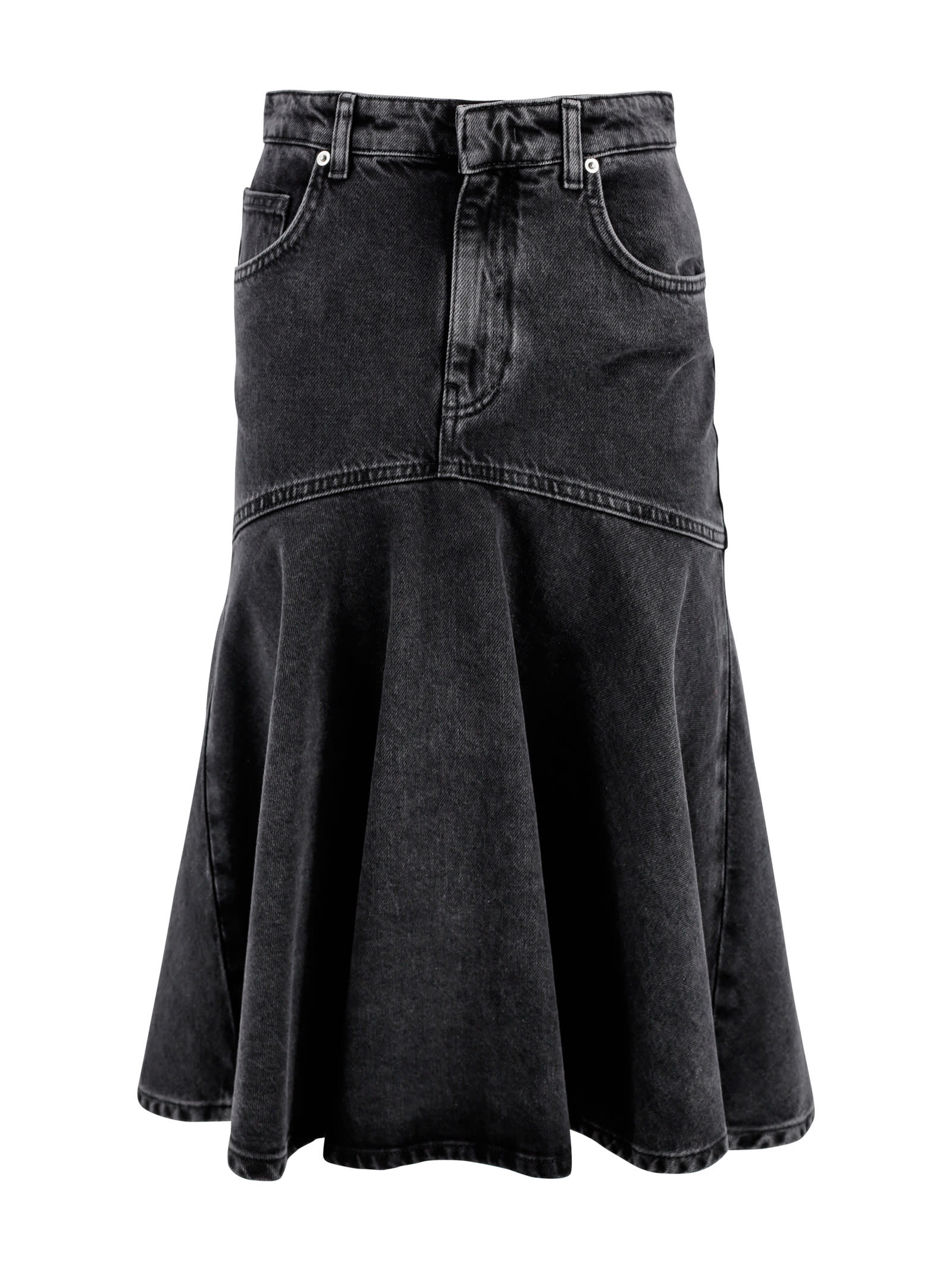 Shop Philosophy Di Lorenzo Serafini Midi Skirt In Denim