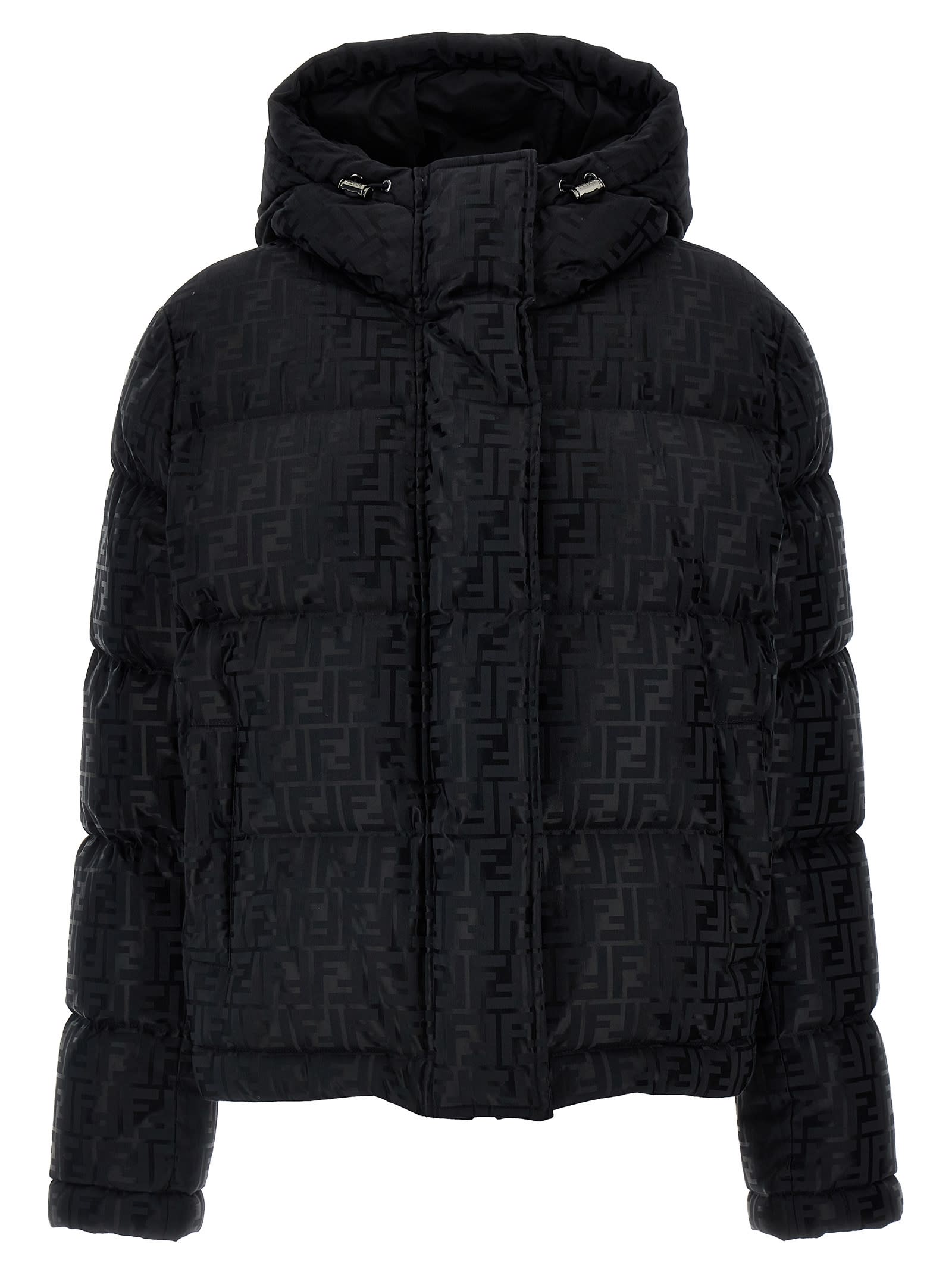 Shop Fendi Ff Down Jacket In Nero