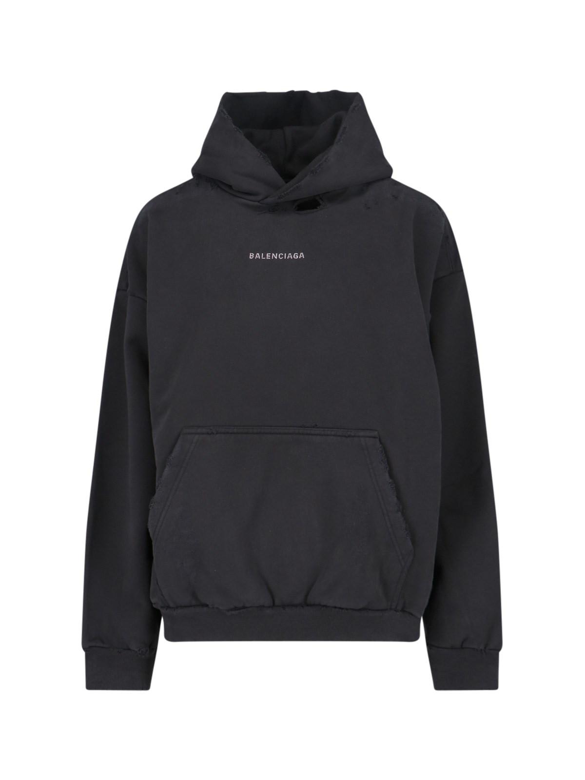 Shop Balenciaga Retro Logo Hoodie