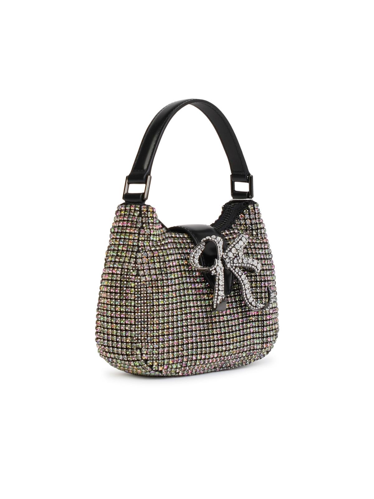 Shop Self-portrait Rhinestone Silver Polyester Handbag