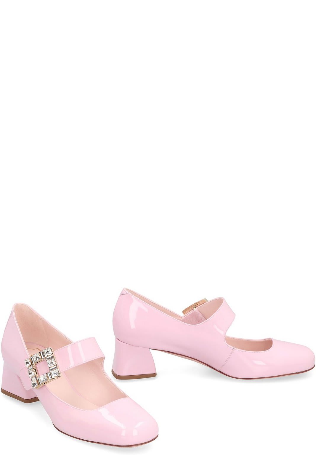 Roger Vivier 45mm Belle Vivier Patent Leather Pumps In Pink