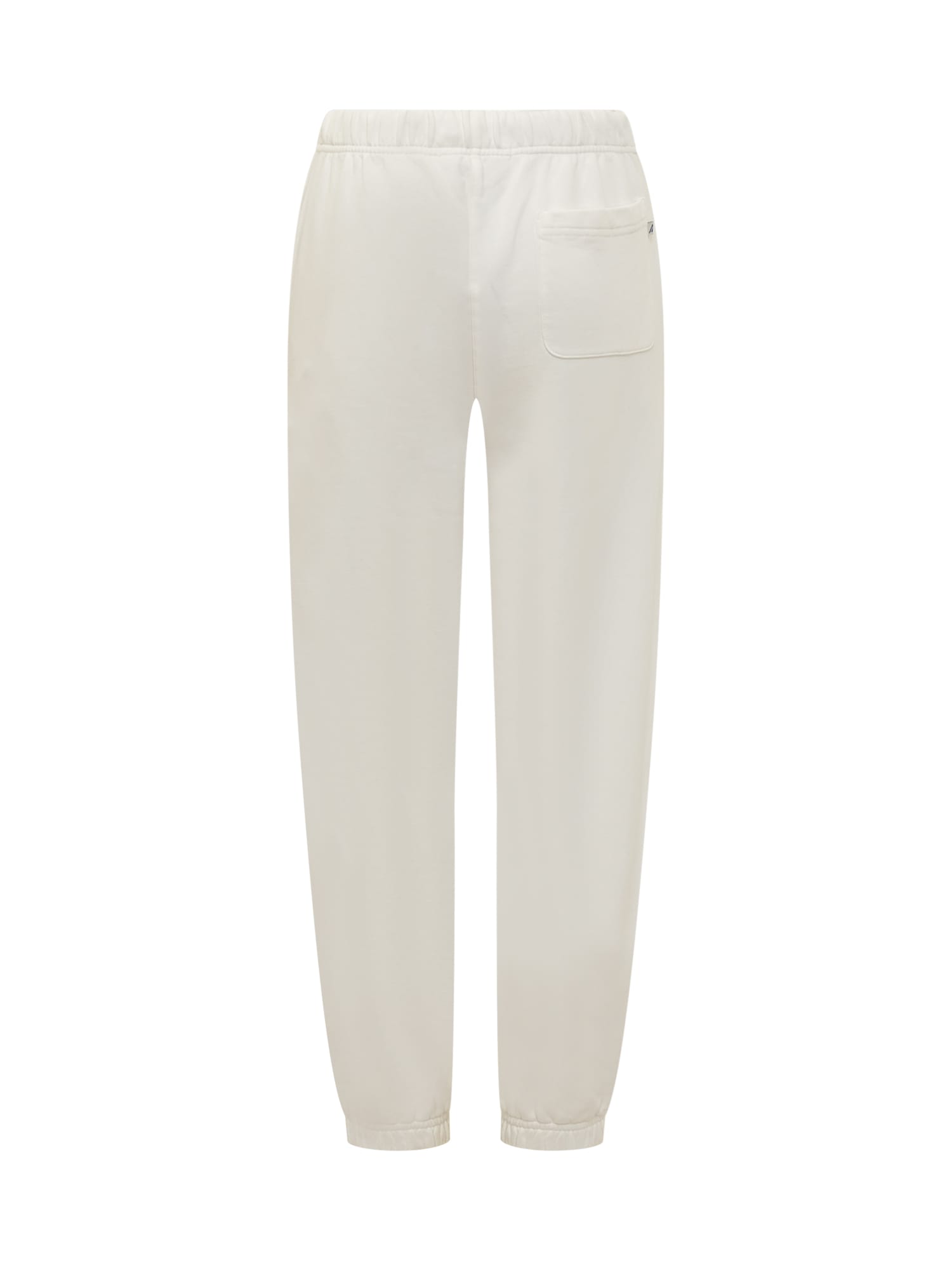 Shop Autry Pants With Logo In Ivory