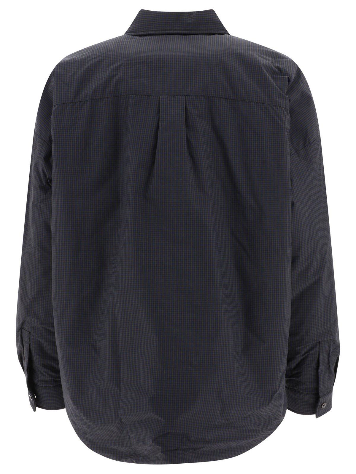 Shop Ambush Buttoned Long-sleeved Padded Shirt Jacket In Black