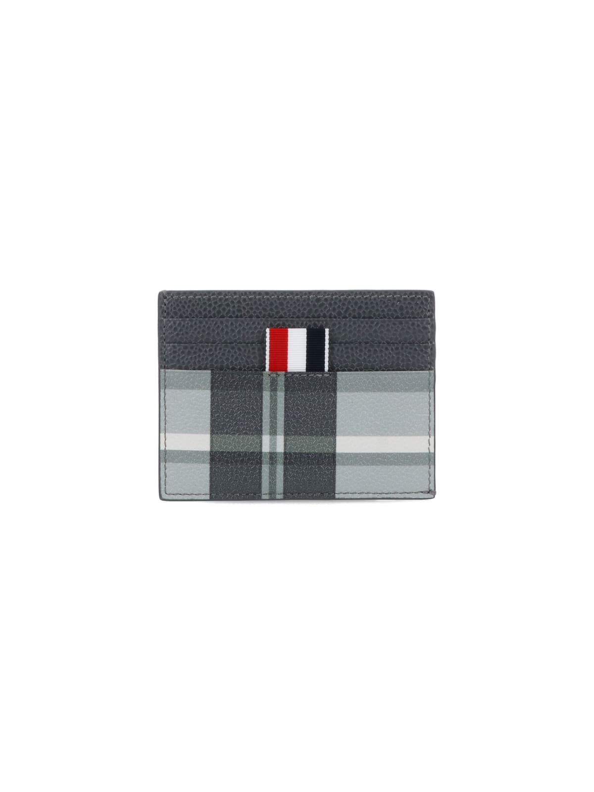 Thom Browne 4-bar Card Holder In Grey