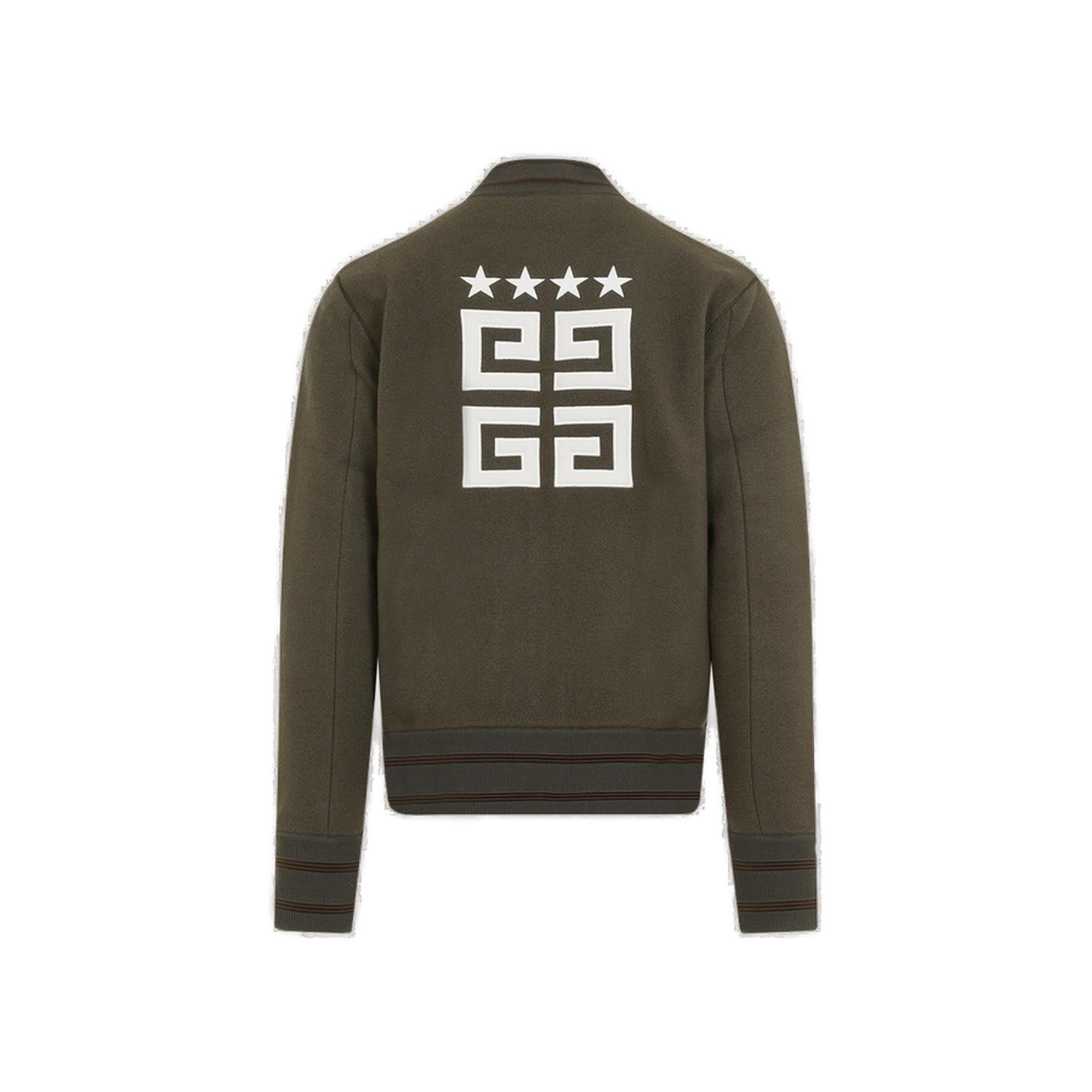 Shop Givenchy 4g Motif Zip-up Jacket In Khaki