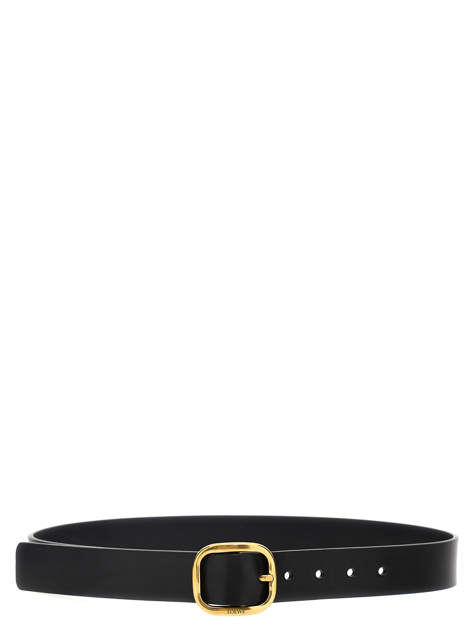 Shop Loewe Logo Rounded Belt In Black