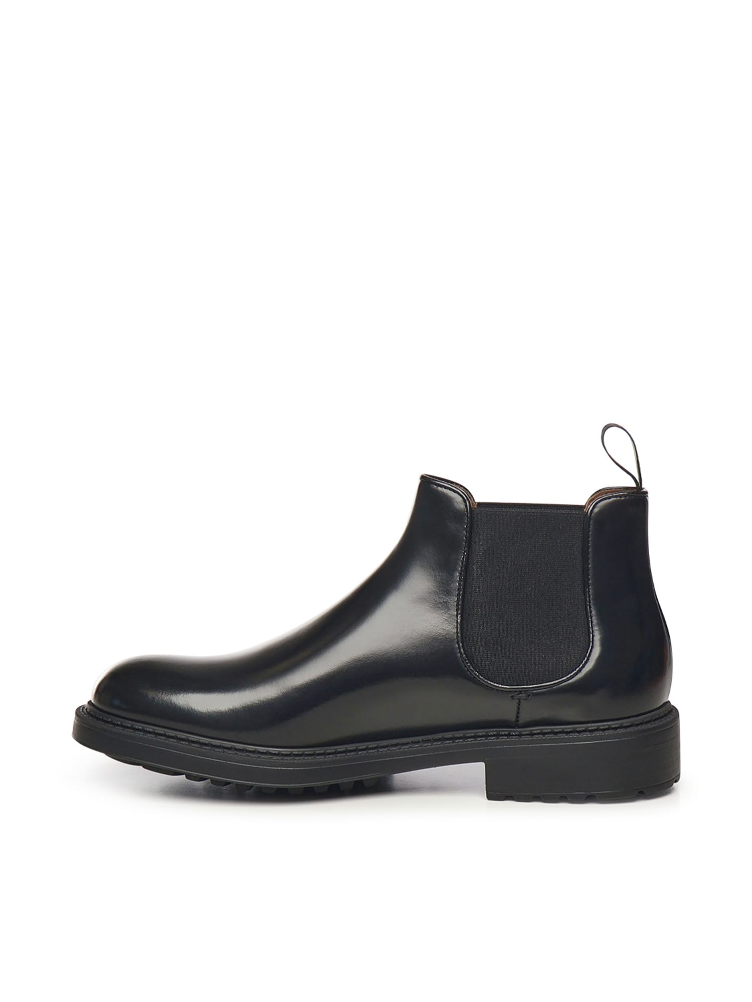 Doucal's Elastic-band Leather Boots In Black
