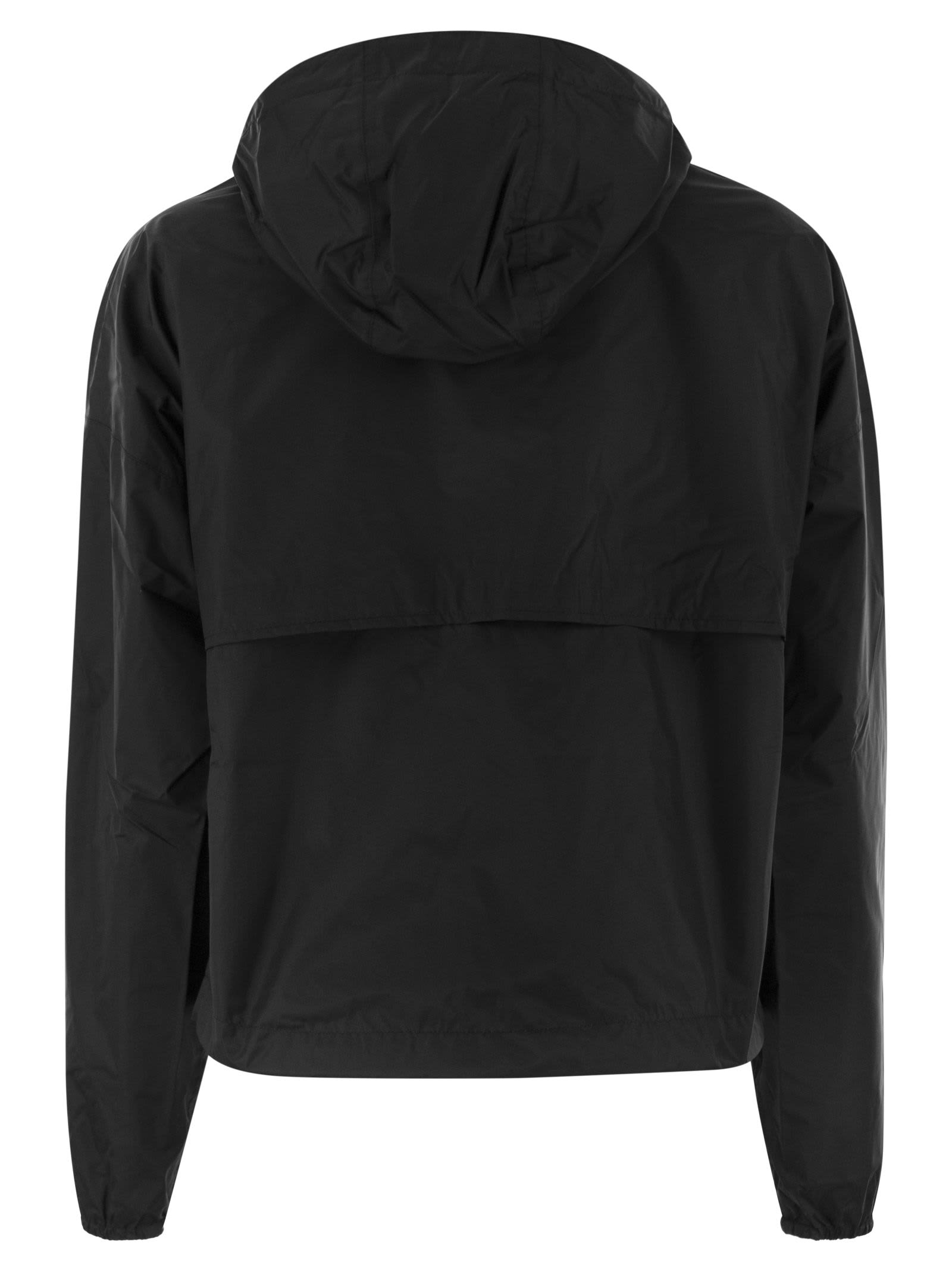 Shop K-way Laurette Plus - Reversible Hooded Jacket In Black/beige