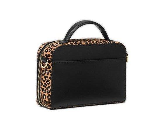 Shop Michael Michael Kors Estelle Leopard-printed Small Crossbody Bag In Black