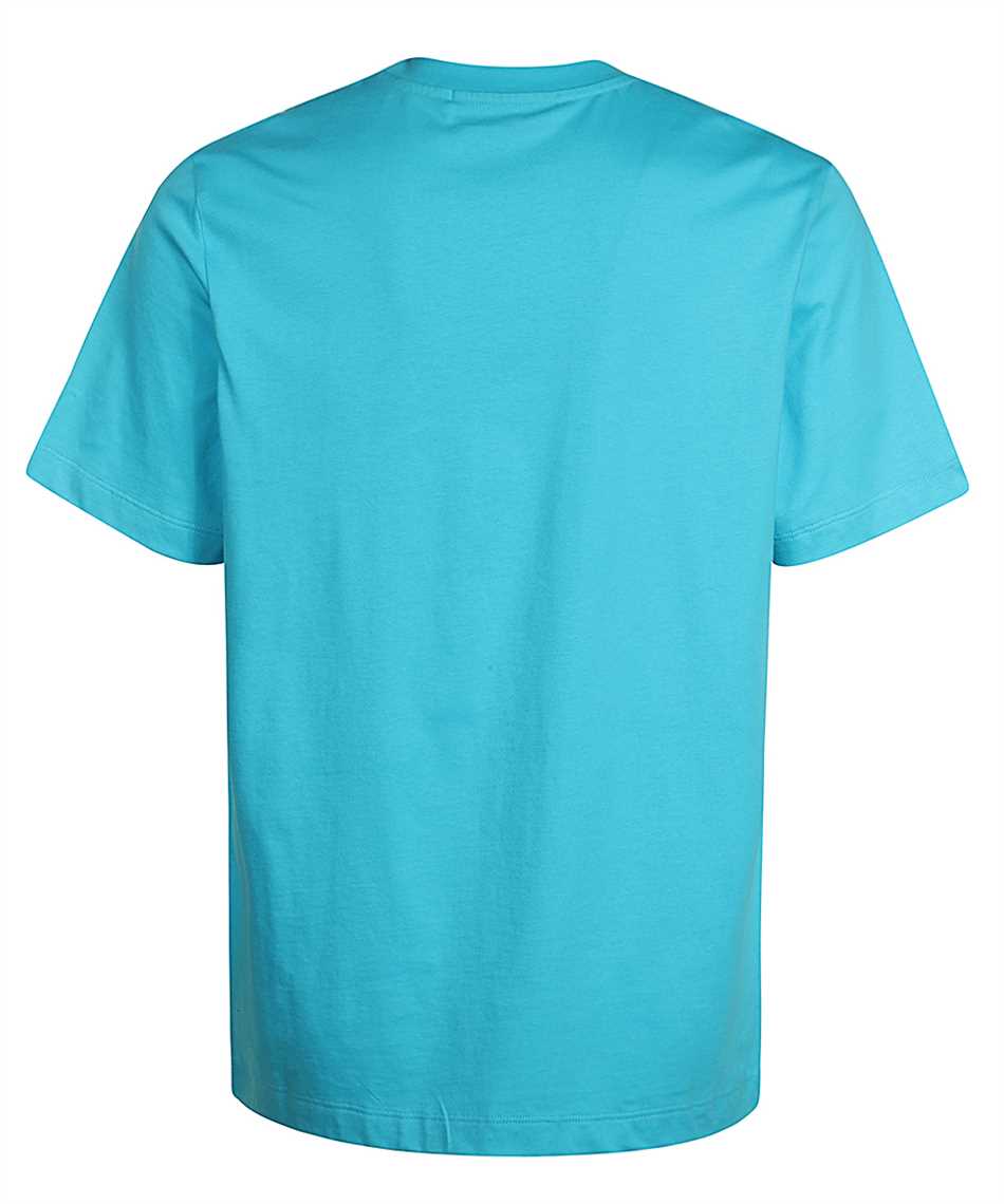 Msgm Embroidered-logo Cotton T-shirt In Blue