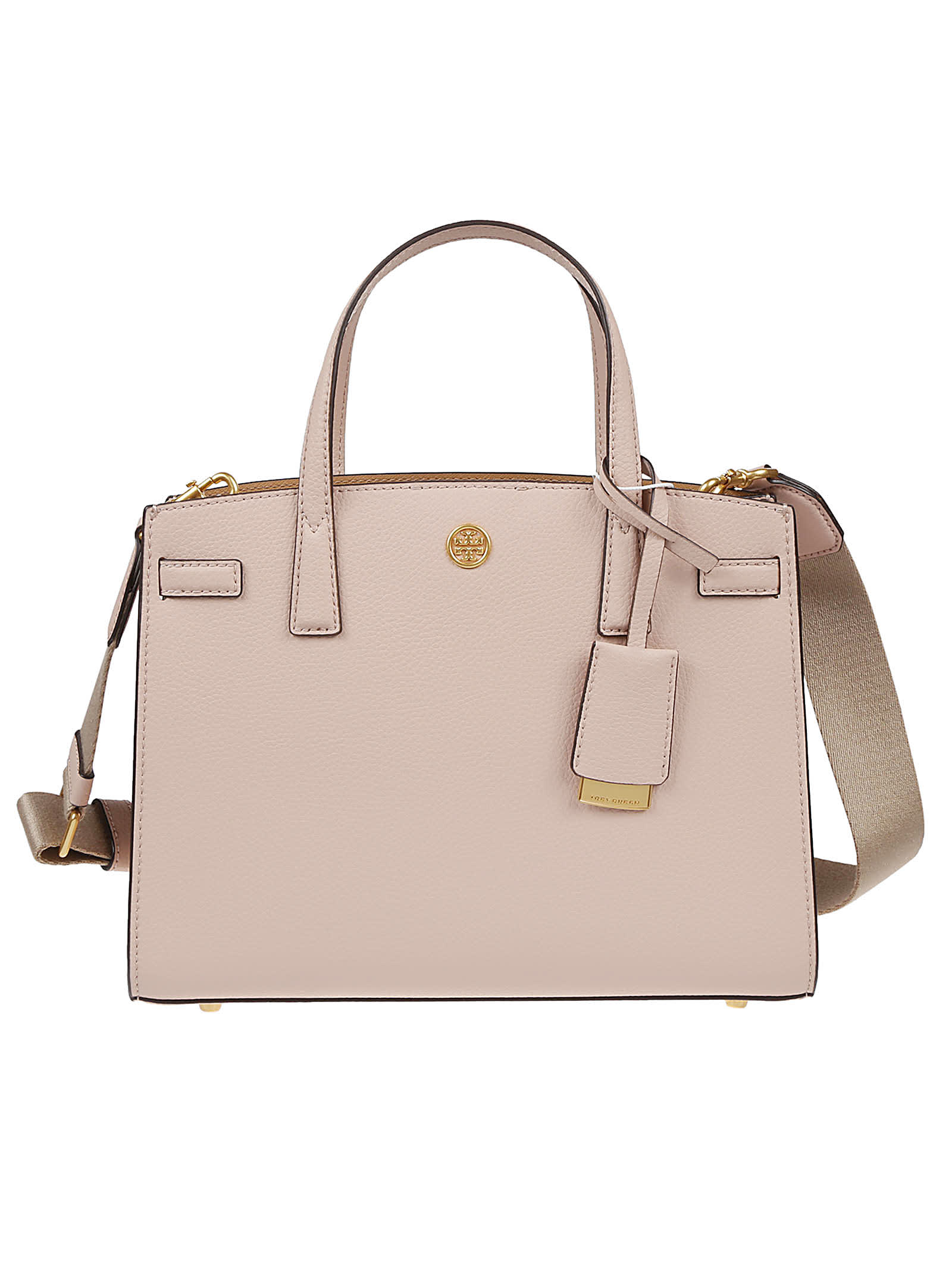 Tory Burch Walker Logo Plaque Small Shoulder Bag In Goan Sand