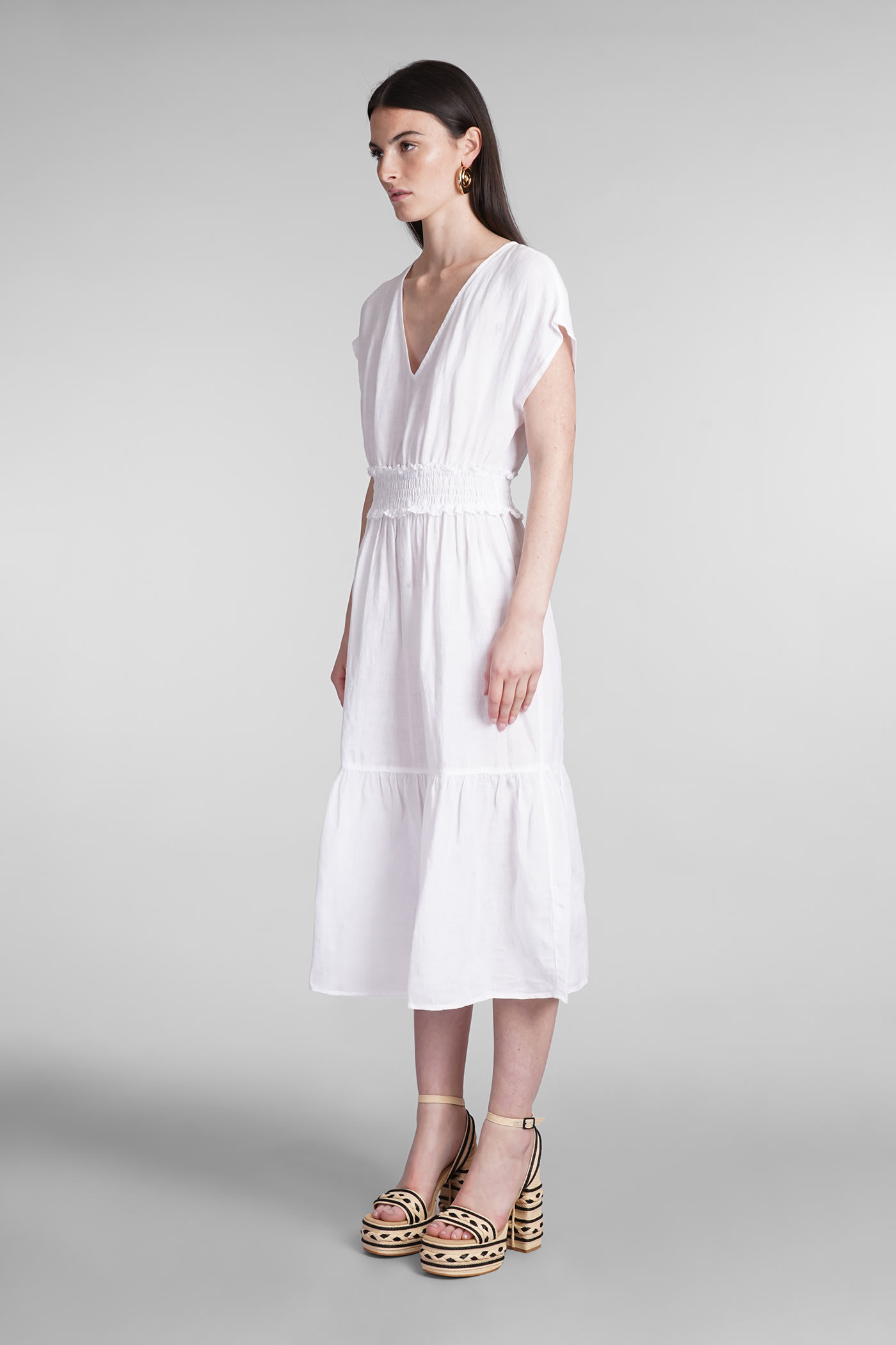 Shop 120% Lino Dress In White Linen