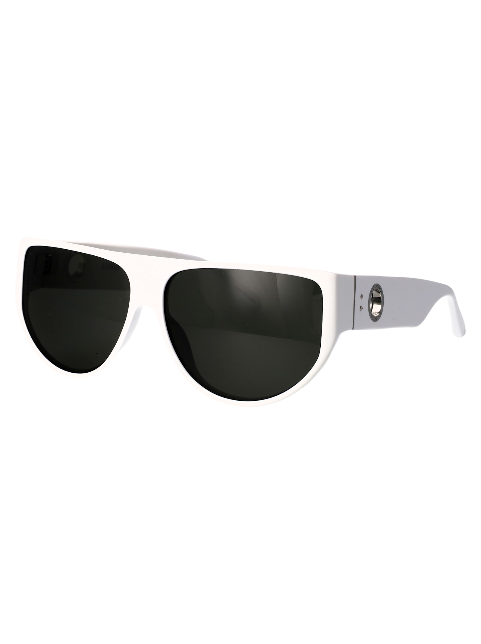Linda Farrow Elodie Sunglasses In White/whitegold/grey