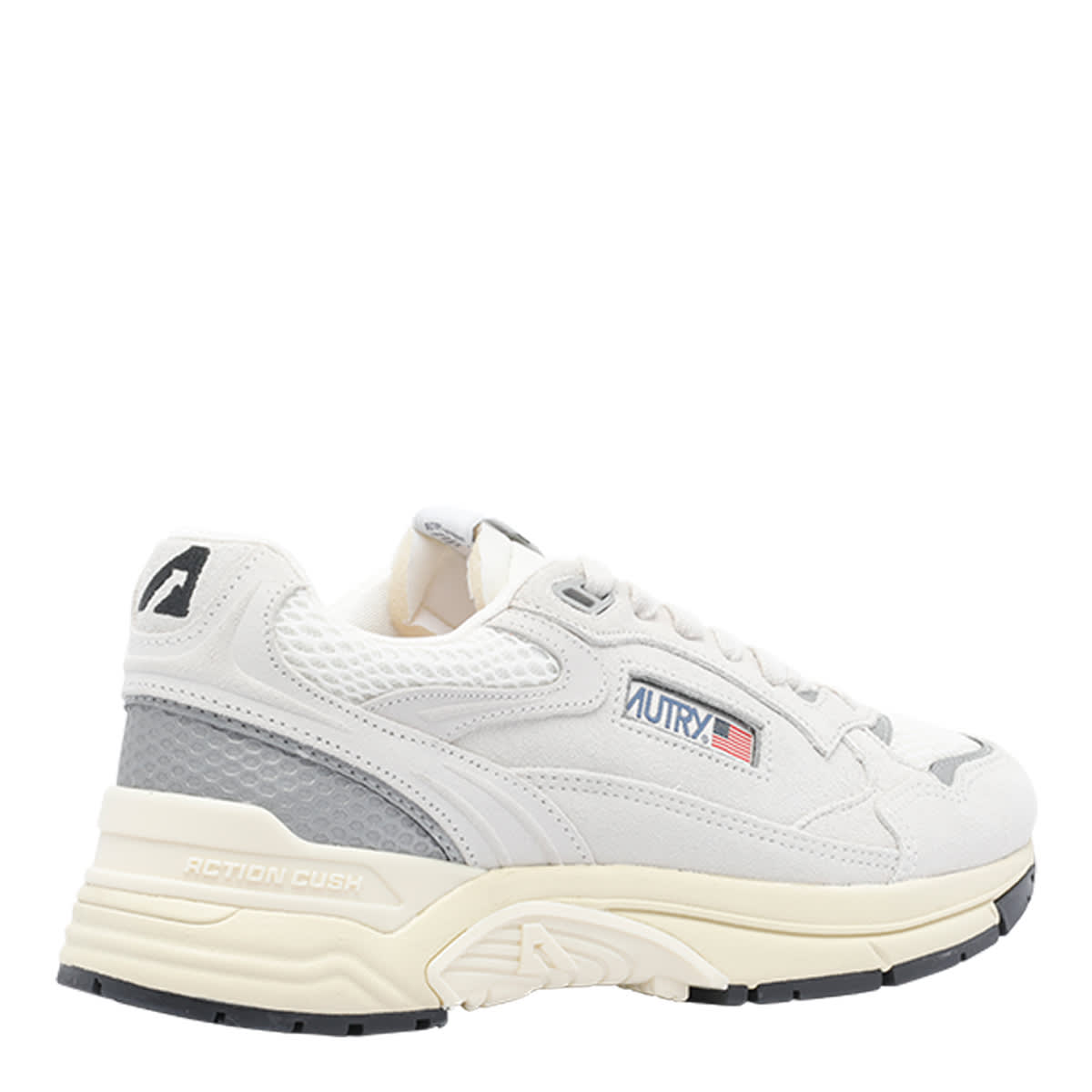 Autry White And Silver Leather Hyperway Sneakers In Gray