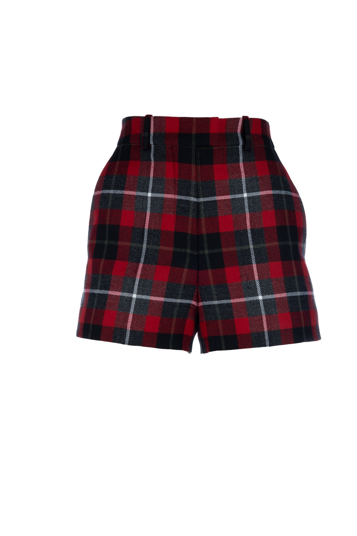 Dior High Waist Plaid Pattern Shorts With Belt Loops And Side Pockets In Multi