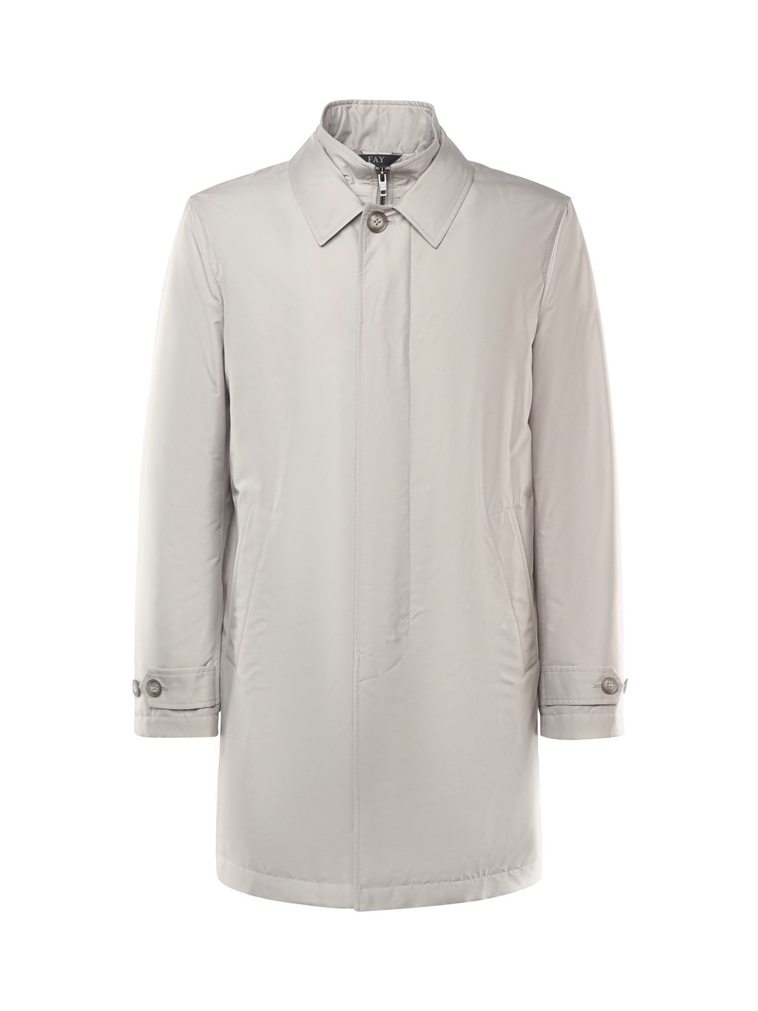 Fay Technical Poplin Morning Coat In Gray