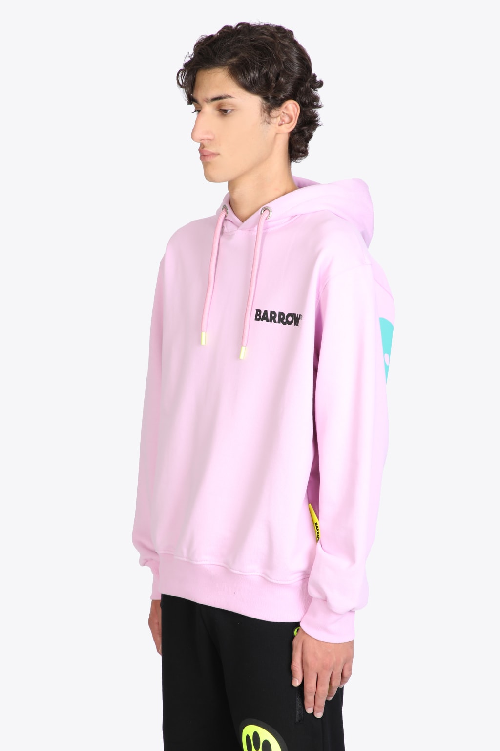 Shop Barrow Hoodie Unisex Pink Hoodie With Logo And Smile Print. In Rosa