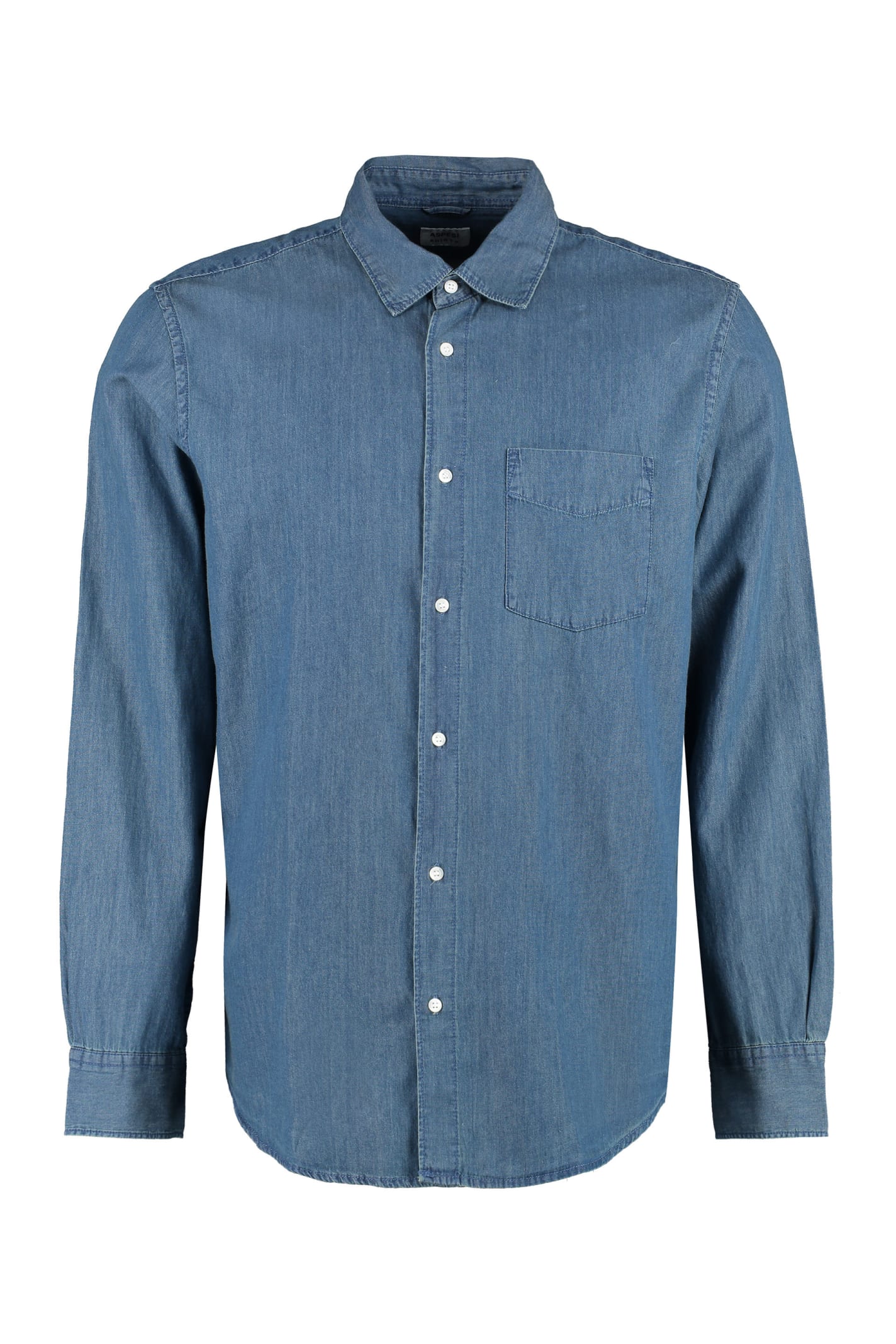 Aspesi Pocket Detail Denim Shirt In Denim