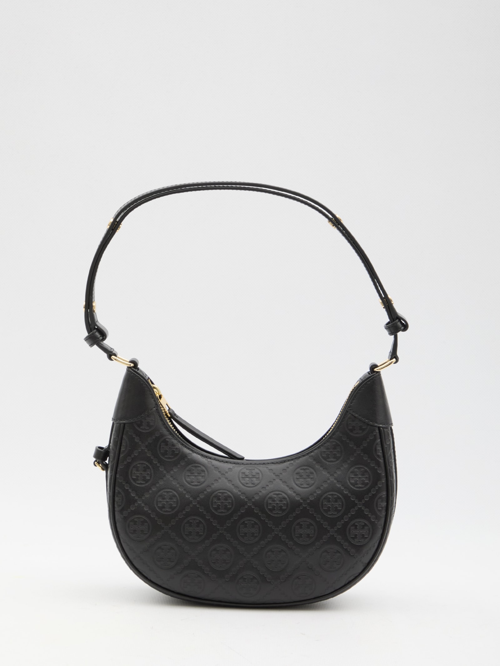 Shop Tory Burch T Monogram Crescent Bag In Black