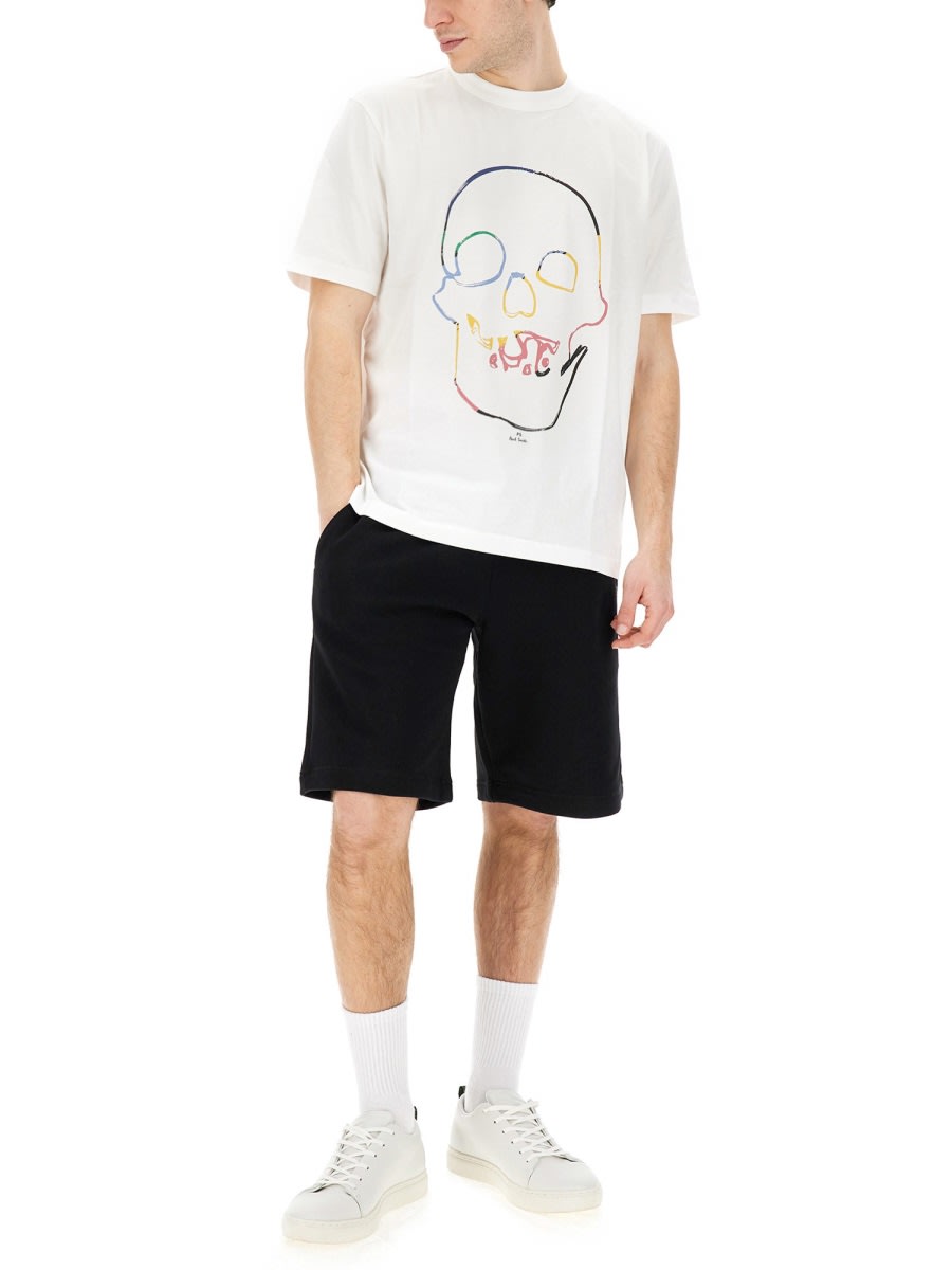 Shop Paul Smith Skull T-shirt In White