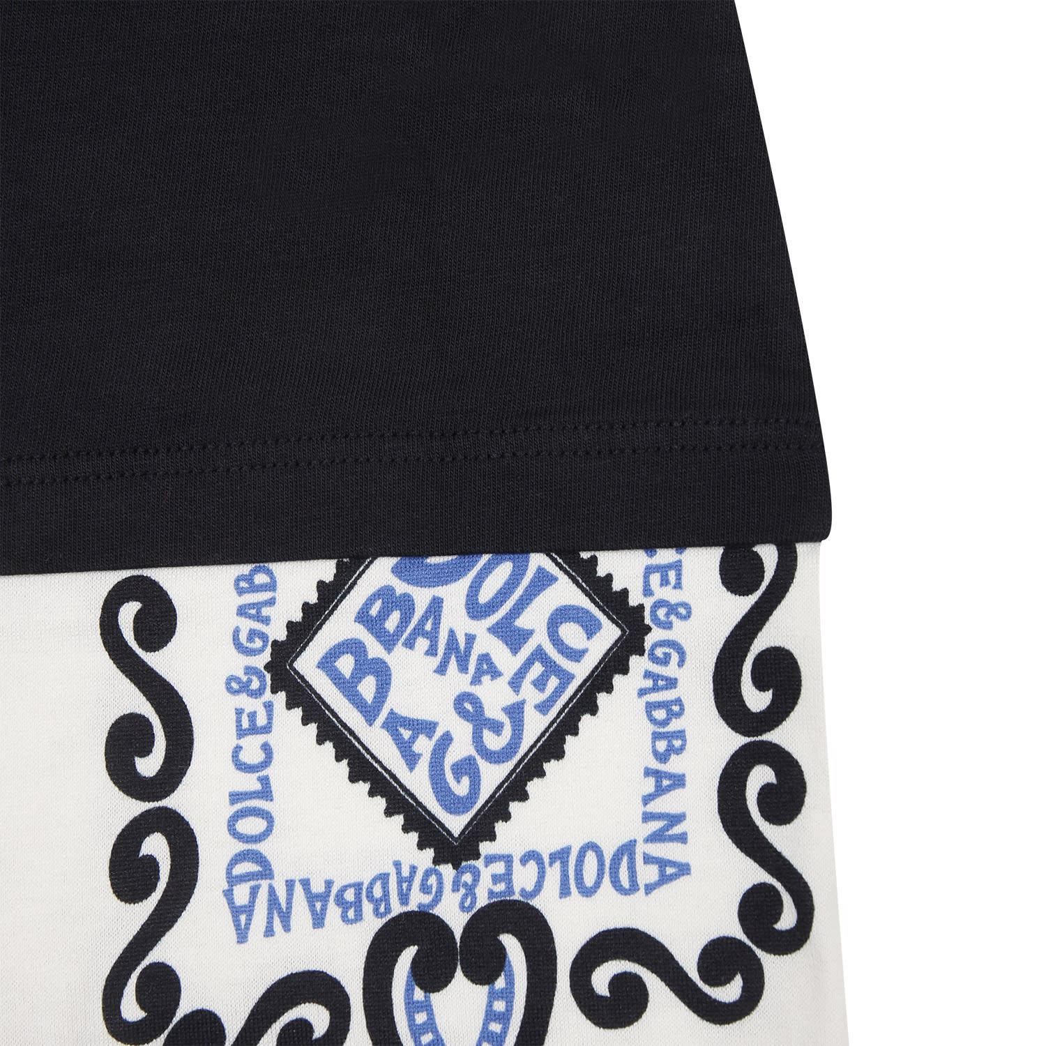 Shop Dolce & Gabbana Blue Set For Baby Boy With Bandana Print In Black