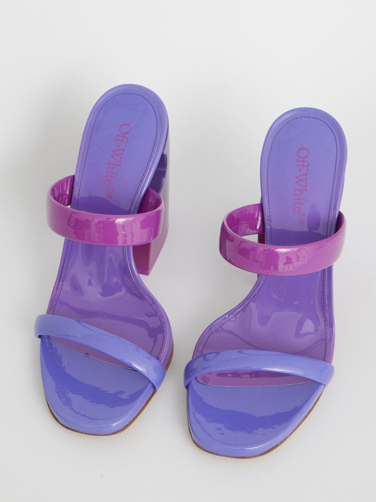Shop Off-white Dégradé Sandals With Meteor Heel In Fuxia