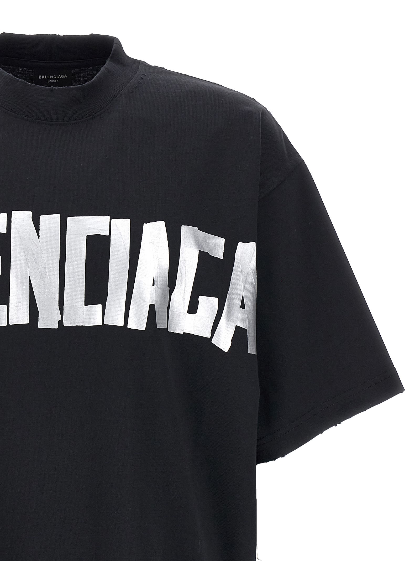 Shop Balenciaga New Tape Type T-shirt In Faded Black