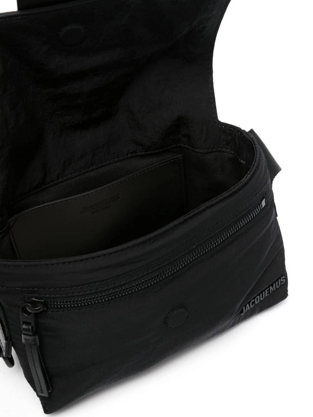 Shop Jacquemus Mini Messenger Bag In 990 Black