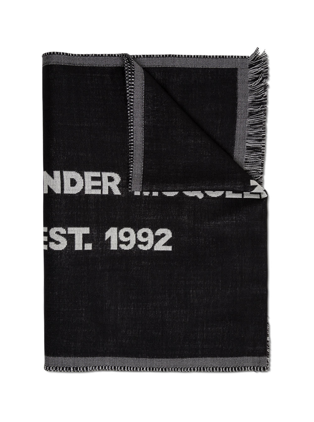 Alexander McQueen Wool Scarf With Contrasting Logo