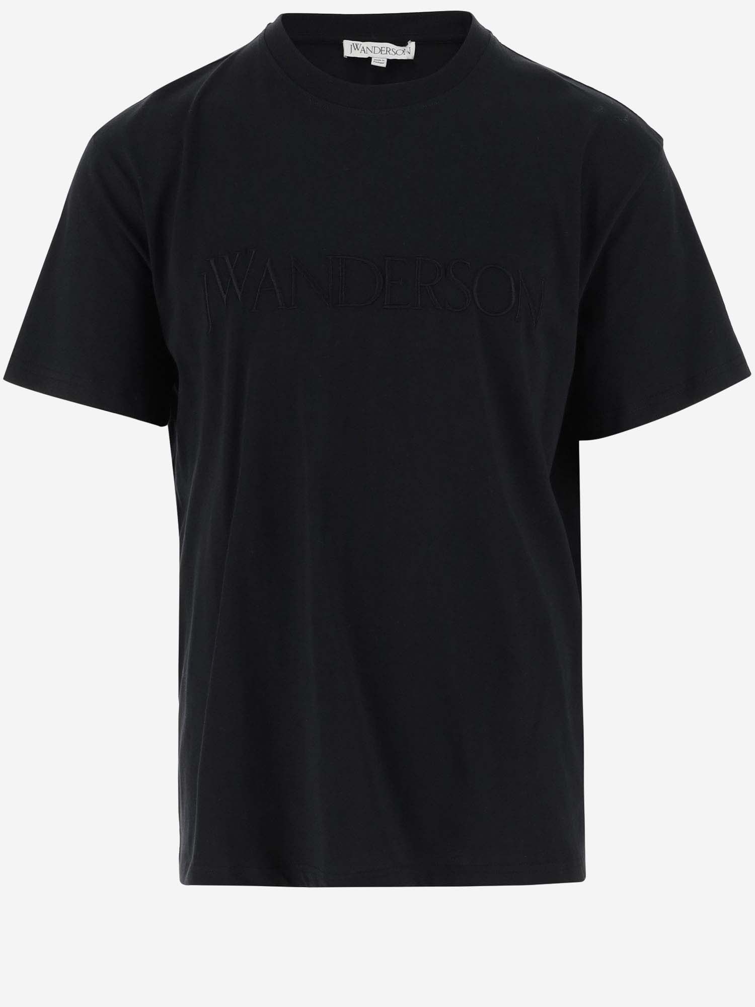 Shop Jw Anderson Cotton T-shirt With Logo In Black