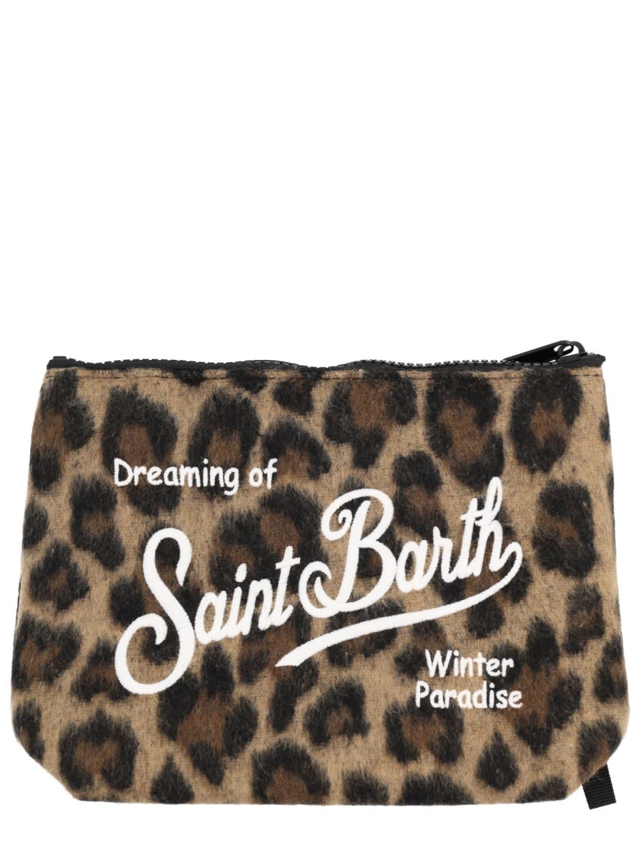 Mc2 Saint Barth Aline Felt Clutch Bag In Animal Print