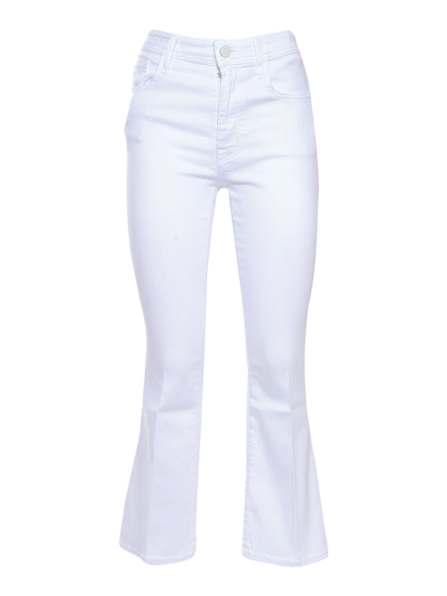 Shop Jacob Cohen Pant 5t Crop.flare H/waist Victoria In White