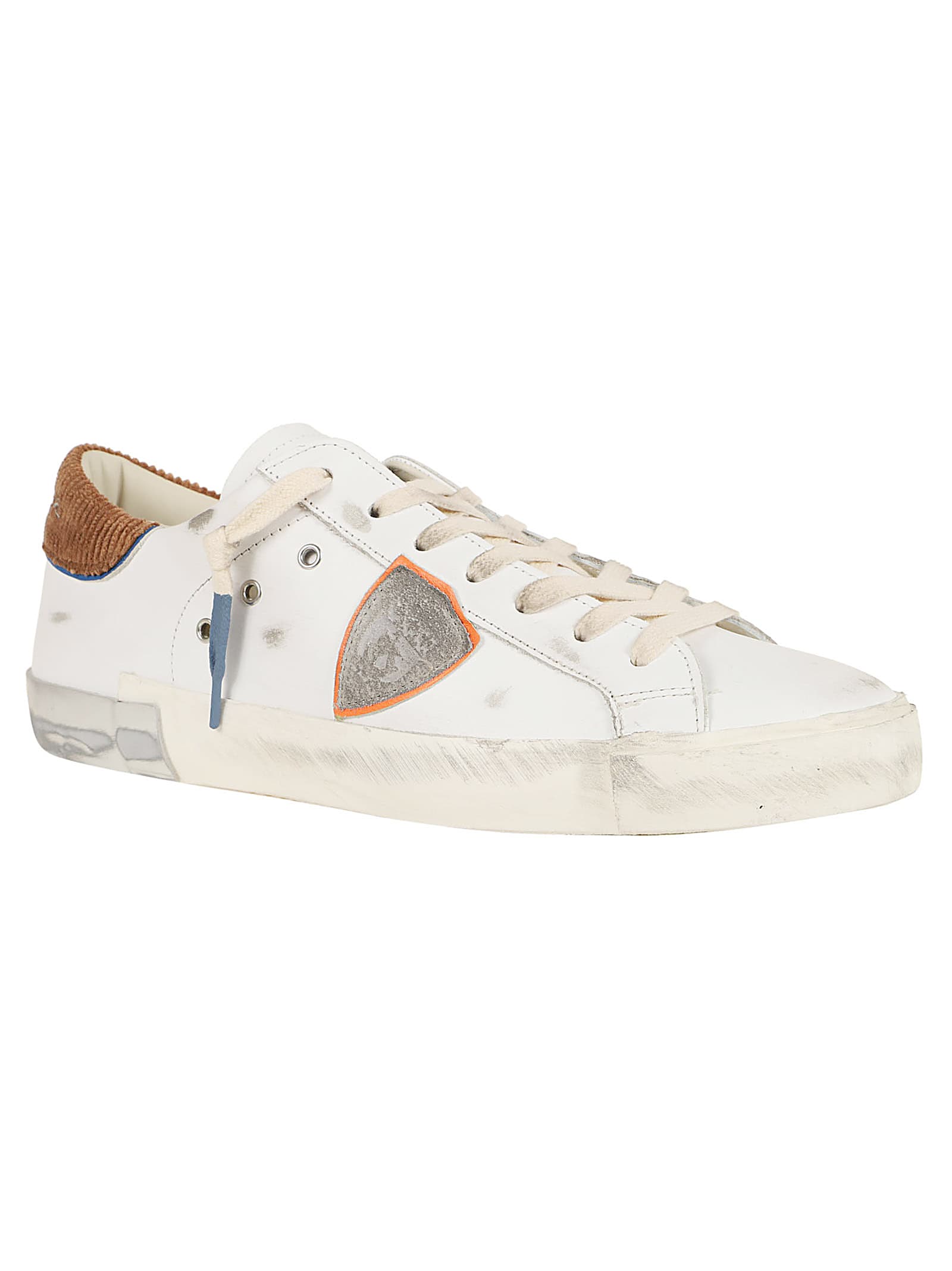 Shop Philippe Model Prsx Low Man In Blanc Cognac