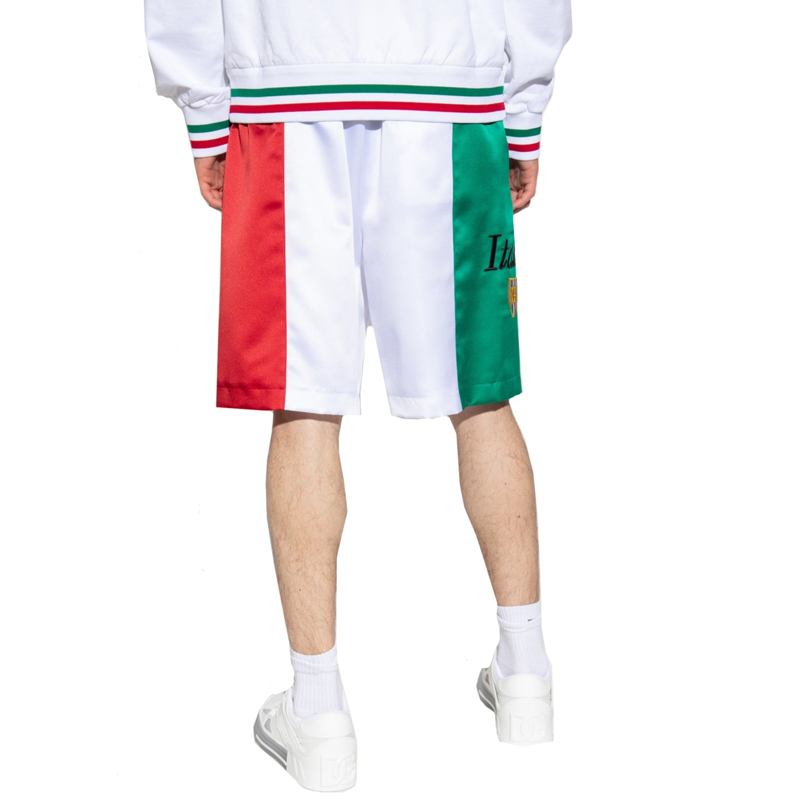 Shop Dolce & Gabbana Satin Shorts In White